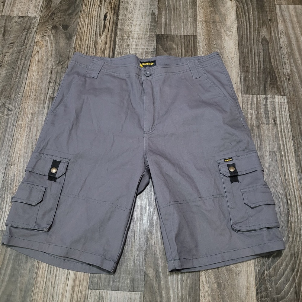 Stanley Cargo Workwear Shorts Pocket Gray Men's Size 34 Inseam 10" Outdoors
